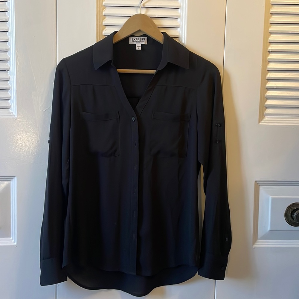 Express Blouse - Black - Slim Fit
